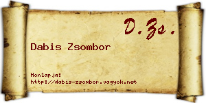 Dabis Zsombor névjegykártya